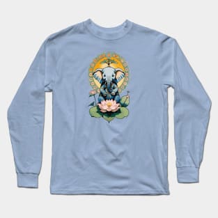 Ganesh Lotus Blossom Mandala Long Sleeve T-Shirt